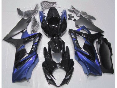 Best Aftermarket 2007-2008 Gloss Black and Blue Suzuki GSXR 1000 Fairings