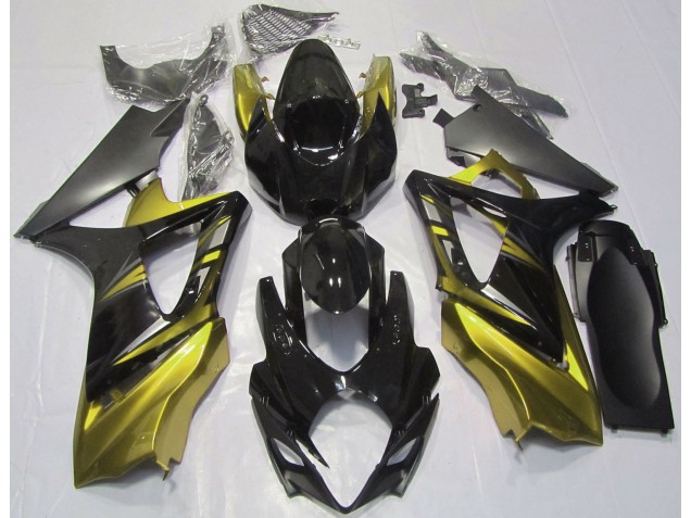 Best Aftermarket 2007-2008 Gloss Black and Yellow Suzuki GSXR 1000 Fairings