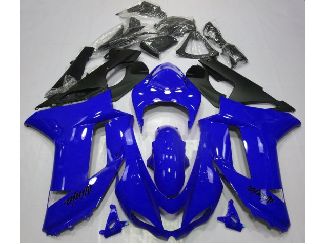 2007-2008 Gloss Blue Kawasaki ZX6R Fairings