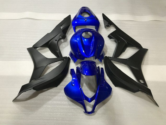 2007-2008 Gloss Blue and Matte Black Honda CBR600RR Fairings