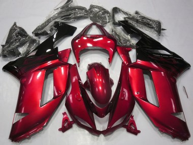 Best Aftermarket 2007-2008 Gloss Red & Black Kawasaki ZX6R Fairings