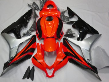 2007-2008 Gloss Red Silver and Black Honda CBR600RR Fairings