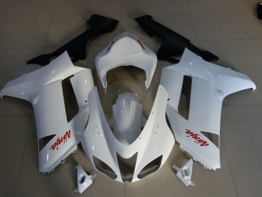 Best Aftermarket 2007-2008 Gloss White & Red Kawasaki ZX6R Fairings