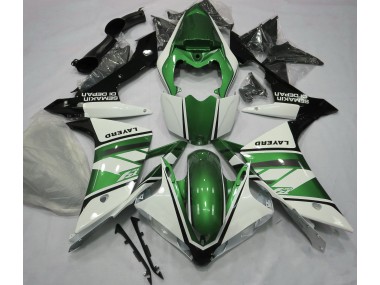 Best Aftermarket 2007-2008 Gloss White and Green Yamaha R1 Fairings