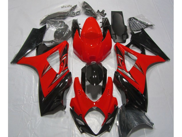 Best Aftermarket 2007-2008 Lava Red and Black Suzuki GSXR 1000 Fairings