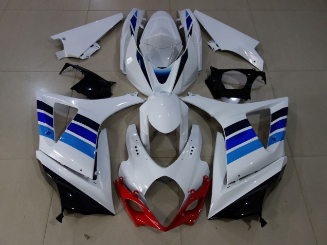 2007-2008 OEM Style Blue and White Suzuki GSXR 1000 Fairings