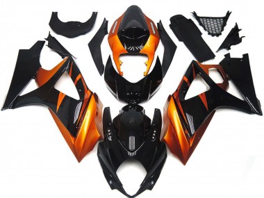 Best Aftermarket 2007-2008 Orange and Gloss Black Style Suzuki GSXR 1000 Fairings