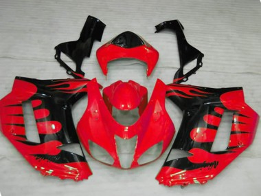 Best Aftermarket 2007-2008 Red Flame Kawasaki ZX6R Fairings