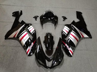 Best Aftermarket 2007-2008 Red Silver and Black Kawasaki ZX6R Fairings