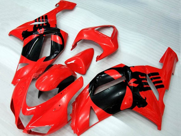 2007-2008 Red Skull Kawasaki ZX6R Fairings