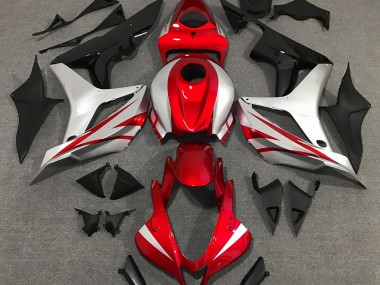 2007-2008 Red and Silver OEM Style Honda CBR600RR Fairings