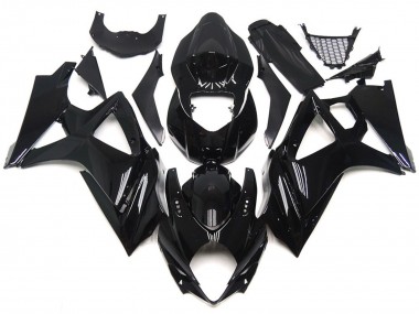 Best Aftermarket 2007-2008 Slick Gloss Black Style Suzuki GSXR 1000 Fairings