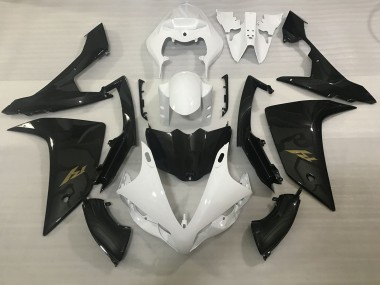 2007-2008 White and Carbon Style Yamaha R1 Fairings