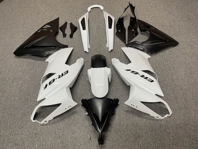 Best Aftermarket 2007-2011 White Black Kawasaki Ninja 650R Fairings