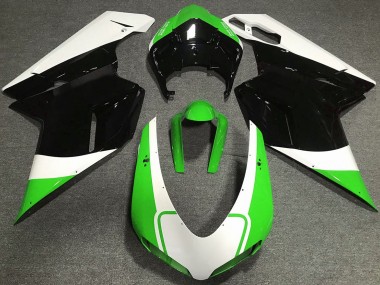 Best Aftermarket 2007-2012 Gloss Green White and Black Ducati 848 1098 1198 Fairings