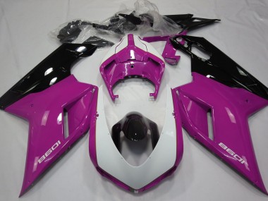 Best Aftermarket 2007-2012 Gloss Pink & White Ducati 848 1098 1198 Fairings