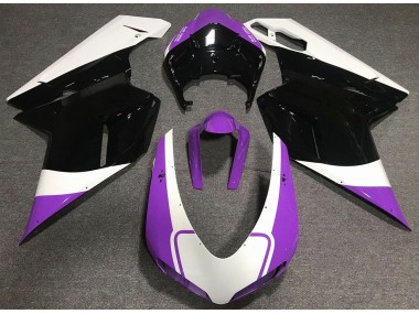 Best Aftermarket 2007-2012 Gloss Purple White and Black Ducati 848 1098 1198 Fairings