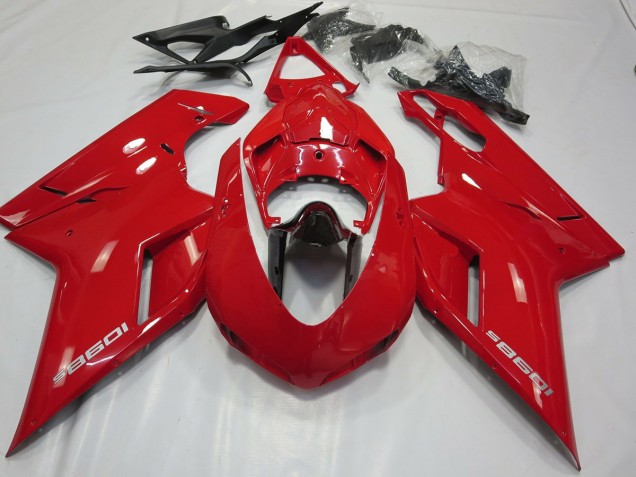 2007-2012 OEM Style Gloss Red Ducati 848 1098 1198 Fairings