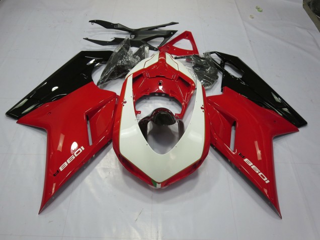 Best Aftermarket 2007-2012 Red and White Ducati 848 1098 1198 Fairings