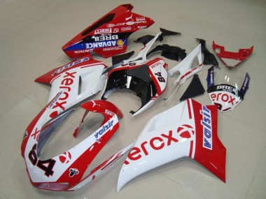 2007-2012 White Xerox Ducati 848 1098 1198 Fairings