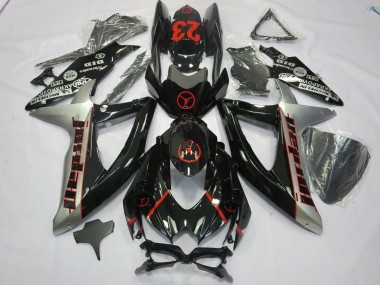 Best Aftermarket 2008-2010 Black Grey Jordan Suzuki GSXR 600-750 Fairings