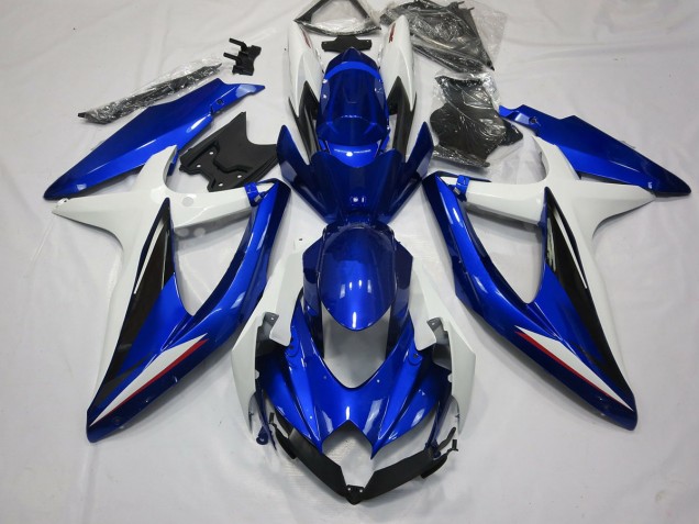 2008-2010 Blue Black and White Suzuki GSXR 600-750 Fairings