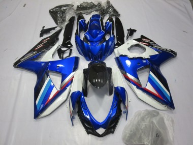 Best Aftermarket 2008-2010 Blue White and Red Suzuki GSXR 600-750 Fairings