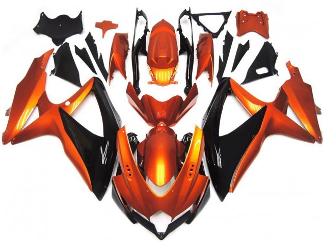 Best Aftermarket 2008-2010 Bronze Orange and Black Suzuki GSXR 600-750 Fairings