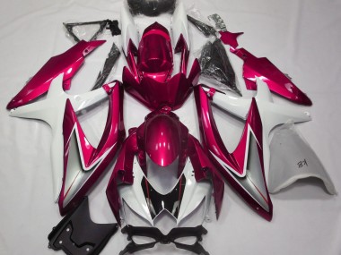 Best Aftermarket 2008-2010 Gloss Red and White Suzuki GSXR 600-750 Fairings