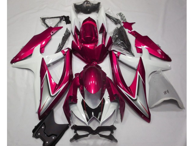 Best Aftermarket 2008-2010 Gloss Red and White Suzuki GSXR 600-750 Fairings