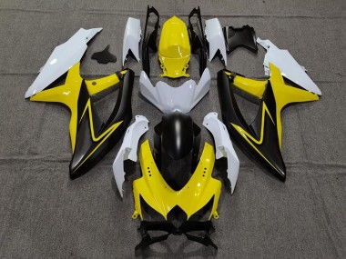 Best Aftermarket 2008-2010 Gloss Yellow and White Suzuki GSXR 600-750 Fairings