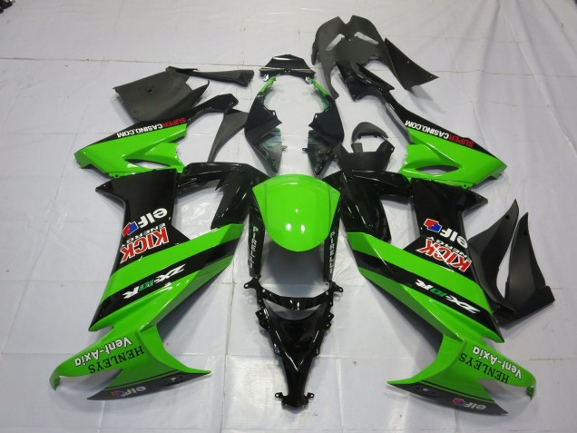 2008-2010 Green and Black Kawasaki ZX10R Fairings