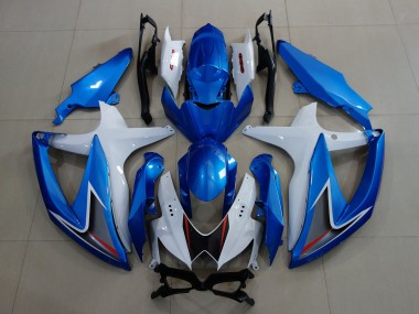 Best Aftermarket 2008-2010 Metallic Blue & White Suzuki GSXR 600-750 Fairings