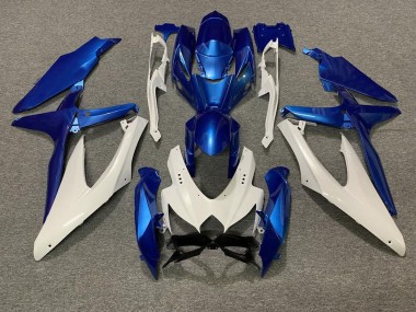 Best Aftermarket 2008-2010 Pearl Blue and White Suzuki GSXR 600-750 Fairings