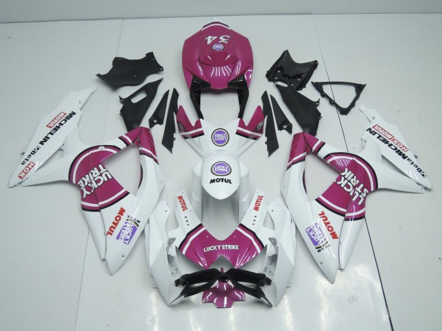 2008-2010 Pink Lucky Strike Suzuki GSXR 600-750 Fairings