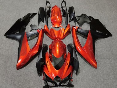 2008-2010 Vibrant Orange in Black Suzuki GSXR 600-750 Fairings