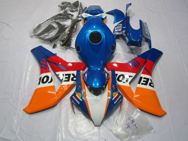 2008-2011 Blue Repsol + Red Honda CBR1000RR Fairings