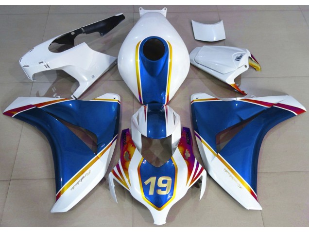 2008-2011 Gloss Blue and White Honda CBR1000RR Fairings