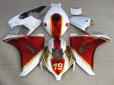 2008-2011 Red and White 19 Honda CBR1000RR Fairings