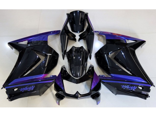 Best Aftermarket 2008-2013 Gloss Black & Blue Kawasaki Ninja 250 Fairings