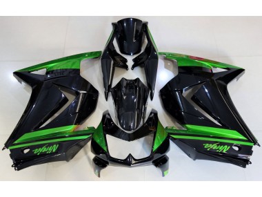 Best Aftermarket 2008-2013 Gloss Black & Green Kawasaki Ninja 250 Fairings