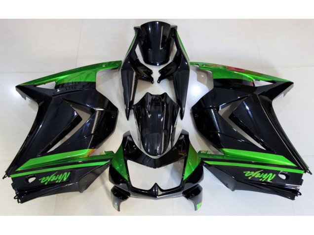 Best Aftermarket 2008-2013 Gloss Black & Green Kawasaki Ninja 250 Fairings