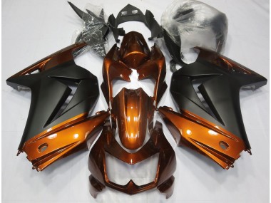 Best Aftermarket 2008-2013 Orange and Matte Black Kawasaki Ninja 250 Fairings