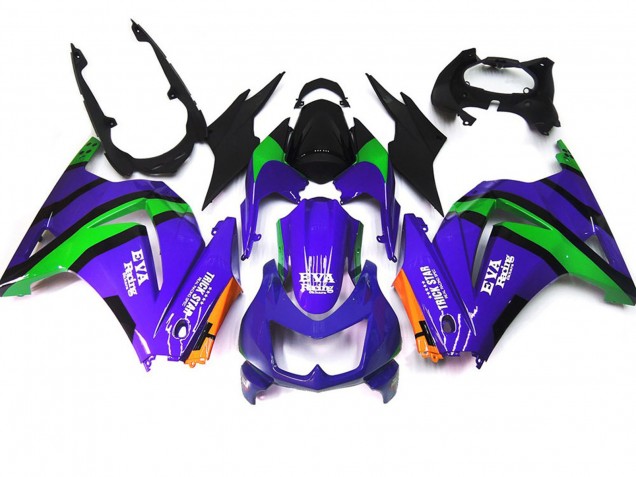 2008-2013 Purple Green and black Kawasaki Ninja 250 Fairings