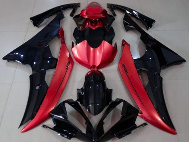 2008-2016 Gloss Black & Candy Red Yamaha R6 Fairings