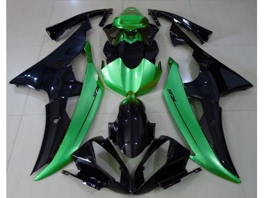 2008-2016 Gloss Black & Light Green Yamaha R6 Fairings