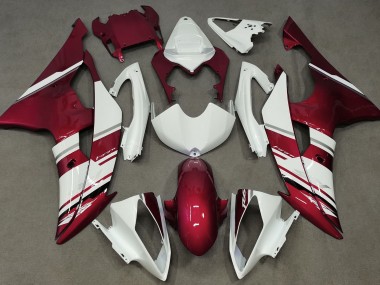 2008-2016 Gloss White and Red OEM Style Yamaha R6 Fairings