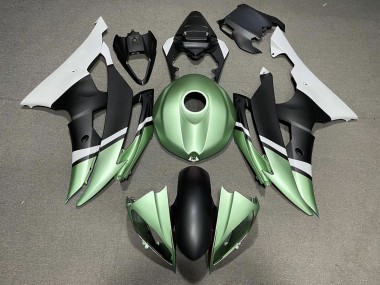 2008-2016 Matte Black and Green Yamaha R6 Fairings