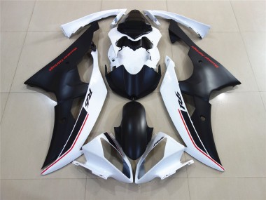 Best Aftermarket 2008-2016 White with Black Custom OEM Style Yamaha R6 Fairings