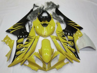 2008-2016 Yellow Flame Style Yamaha R6 Fairings